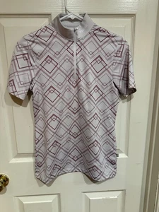 Pikeur Competition KAMILLA Shirt White/GEOMETRIC TAN Sportswear LADIES SZ.36 - Picture 1 of 5