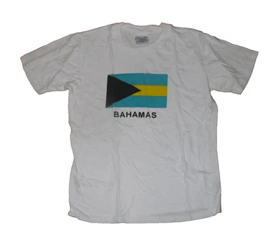 Island Designs White T-shirt Bahamas Flag Boys Size 14-16 - Image 1 of 2