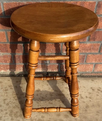 Vtg Tell City Chair Company Maple Cognac Color Kitchen Barstool Stool 20”8005 #1 - Image 1 of 4