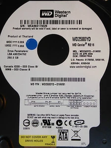 Western Digital WD2500YD-01NVB1 DCM DSBACTKAA | 20 APR 2006 | 250GB - Bild 1 von 1