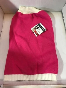 Pet Sweater - Large Fits most Between 35-64lbs - Pink/white (T-BLK-21) - Picture 1 of 5