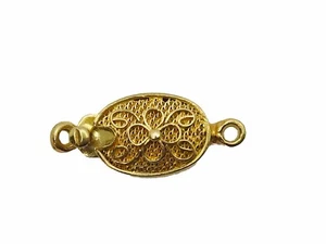 Gold Over Sterling Silver Ornate Clasp Jewelry Making Findings - Picture 1 of 3