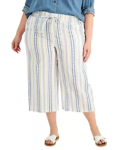 Style & Co Women's Plus Cropped Wide-Leg Pants in Festive White Size 0X NWT - Picture 1 of 1