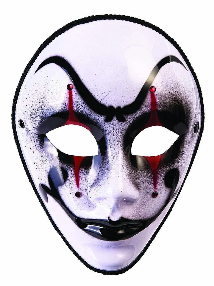 Mystery Circus Mask Twisted Clown Scary Fancy Dress Halloween Costume Accessory - Image 1 of 1