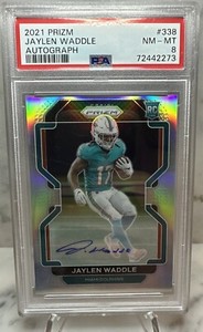 2021 Panini Prizm Jaylen Waddle RC Rookie Signatures Auto Silver Holo SP PSA 🐬