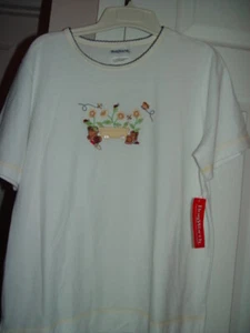 Bon Worth White Top With Yellow Flowers Size Small Petite - Picture 1 of 9