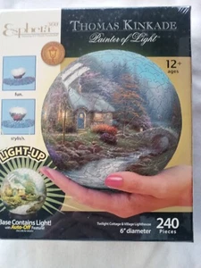 Esphera 360 THOMAS KINKADE Painter of Light 3D Plastic PUZZLE Ball ROUND COTTAGE - Picture 1 of 2