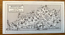 Vtg 1954 Kentucky Resources Products Economic Illustrated Map Hammond Doubleday