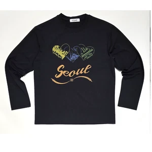 Unisex Essence of Seoul Eco-Friendly Soft Stretchy Black Long Sleeve T-Shirts - Picture 1 of 15