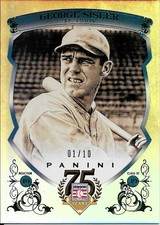 2014 Panini Hall Of Fame Blue Frame Green #13 George Sisler #01/10