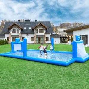 33FT Inflatable Volleyball Court Pool Beach Sports Game Net for Adults and Kids - Picture 1 of 16