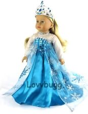 Queen Elsa Gown Tiara Frozen for American Girl 18" Doll FREESHIP ADD-ONS! LOVVBU