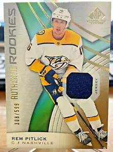 2019-20 SP Game Used Rem Pitlick Authentic Rookie Jersey Nashville Predators 599 - Picture 1 of 1