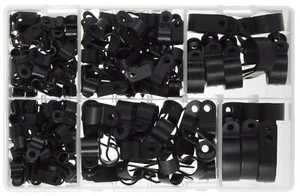DBG 1023.DB29 ASSORTED (4.8-27.9mm) BLACK Nylon P-Clips - Box of 200 - Imagen 1 de 1