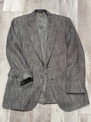 Blazer Stafford vintage 42L para hombre gris estático con acento rojo 100 % lana abrigo deportivo Foto 1 de 4