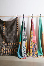 1 Pcs Tribal Kantha Quilts Vintage Cotton Bed Cover Sari Throw Assorted Patches