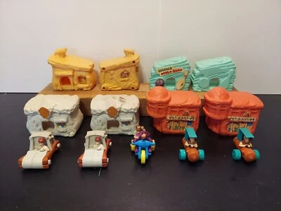 Lote De 13 Edificios Y Coches Happy Meal De Colección McDonald's 1993 Picapiedra Foto 1 de 4