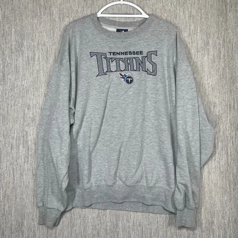 Majestic Tennessee Titans Men's Sweatshirt XXL Gray Logo Fleece Crewneck FLAWS Cover