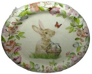 Easter Paper Plates ~ 10 Ct ~ 8 3/4" Plates ~FLORAL BUNNY - Picture 1 of 1