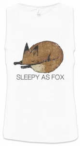 Sleepy As Fox Men Tank Top Lazy Chillen Chiller Lazybones Hipster Slob - Picture 1 of 1