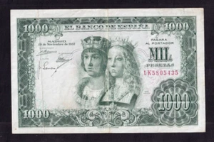 Spain 1000 Pesetas 1957 P-149a F+/VF - Picture 1 of 2