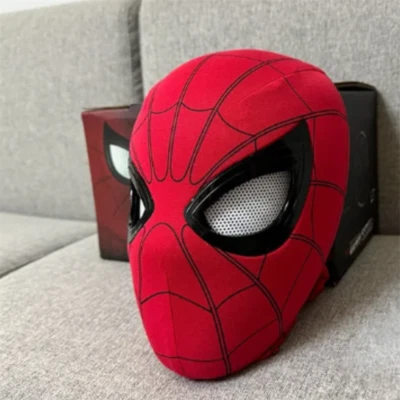 Spider-Man Mask Moving Eyes Cosplay Props Remote Control Ring Xmas Gift - Image 1 of 4