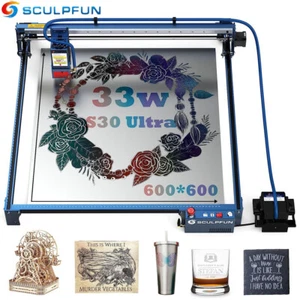 SCULPFUN S30 Ultra 33W Laser Engraver Cutter 600x600mm with Air Assist O1D1 - Picture 1 of 12