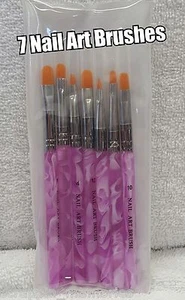 New - NAIL ART BRUSHES - Set of 7 Brushes - A Must Have! - Perfect Smile Lines - Picture 1 of 1