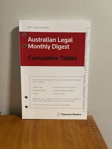 Australian Legal Monthly Digest 2025: Cumulative Tables - Jan - Sep - Picture 1 of 1