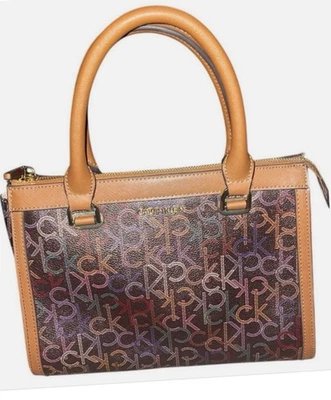 Calvin Klein Janae Bolso de Hombro Firma Bolso Cartera Logotipos Coloridos/Marrón Foto 1 de 4