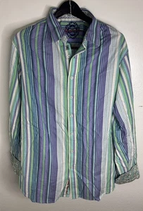Robert Graham Big and Tall Multicolor Striped Button Down Men's Shirt Size XLT - Picture 1 of 8