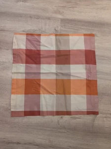 Kissenbezug Kissenhülle 40x40 Quadratisch Kariert Orange Rot Guter Zustand - Bild 1 von 5