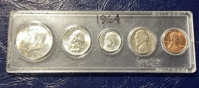 1964 Mint Set, 3 Coins 90% Silver, Free Shipping. - Image 1 of 4
