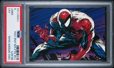 1992 Spider-Man Ready #41 PSA 9 Mint – The McFarlane Era Marvel Trading Card - Image 1 of 3