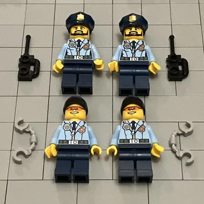 Lego  City Police Officer  Minifigure Lot Of 4 60130 Prison Islan C6 47 - Image 1 of 3