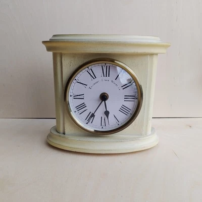 Vintage Style Cream Mantel Clock – Roman Numerals – 20cm Wide – Battery Operated - Image 1 of 4