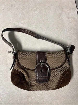 Coach 6818 Y2K Soho Canvas British Tan Leather Suede Buckle Shoulder Bag - Image 1 of 4