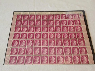 WWII Hitler stamps full sheet of 100 Scott 520 Michel 795 Germany - Image 1 of 4