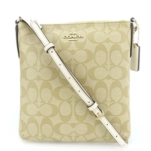 Bolso de hombro COACH USADO F58309 Signature PVC/cuero beige blanco roto Diag... - Imagen 1 de 15