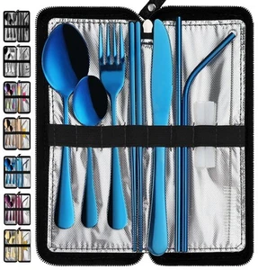 Portable Travel Utensils, Reusable Silverware with Case for Fixing Tableware,... - Picture 1 of 8
