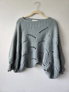 Elodie Blue Gray  Cropped Knit Sweater Small - Picture 1 of 6