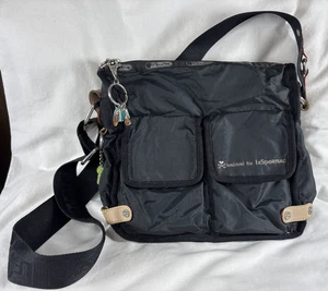 Tokidoki for LeSportsac Black Shoulder Bag Rainbow Zip, Charms, Colorful lining - Picture 1 of 17