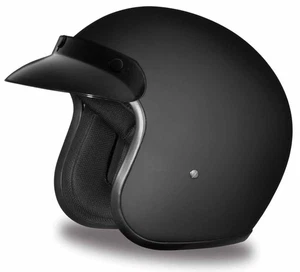 Daytona Cruiser Helmet Dull Black 3/4 Open Face Quick Release DOT 2XS-4XL - Picture 1 of 9