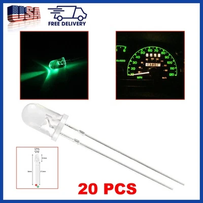 20x 5mm Green Mini led diode lights Instrument Cluster Dash Backlight led light  - Image 1 of 4
