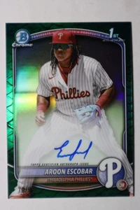 2025 Bowman Chrome Autographs Aroon Escobar #CPA-AE Green Refractor /99  - Picture 1 of 2