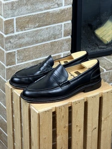 Mocassini da uomo Vinny's Townee Penny in pelle nera taglia US:9 EU:42 - Foto 1 di 17