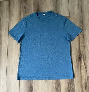 Camiseta deportiva Lululemon cuello redondo azul manga corta gris para hombre talla mediana - Imagen 1 de 9