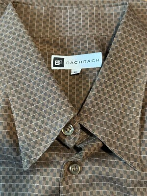 Bachrach Dress Shirt Men’s XL Brown EUC Tag 187 Foto 1 de 3