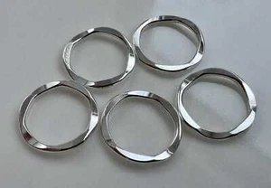 5 piezas - Dije de anillo cerrado martillado de 11 mm de plata de ley .925 (C2636S) - Imagen 1 de 7