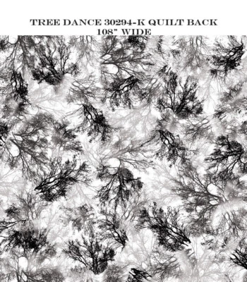 Tree Dance 108" Wide cotton quilt backing fabric QT Fabric 30294-K - Image 1 of 4